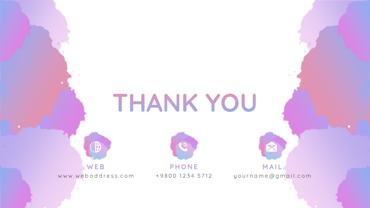 Watercolor PowerPoint Theme Thank You Slide