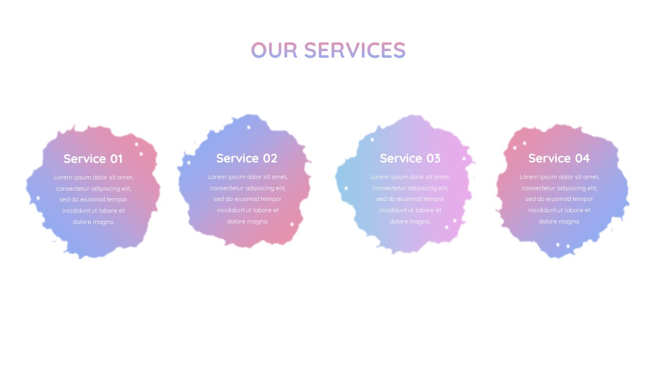 Watercolor PowerPoint Theme our Services Slide