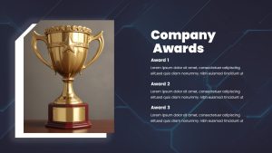 AI Tech Agency PowerPoint Template company awards slide