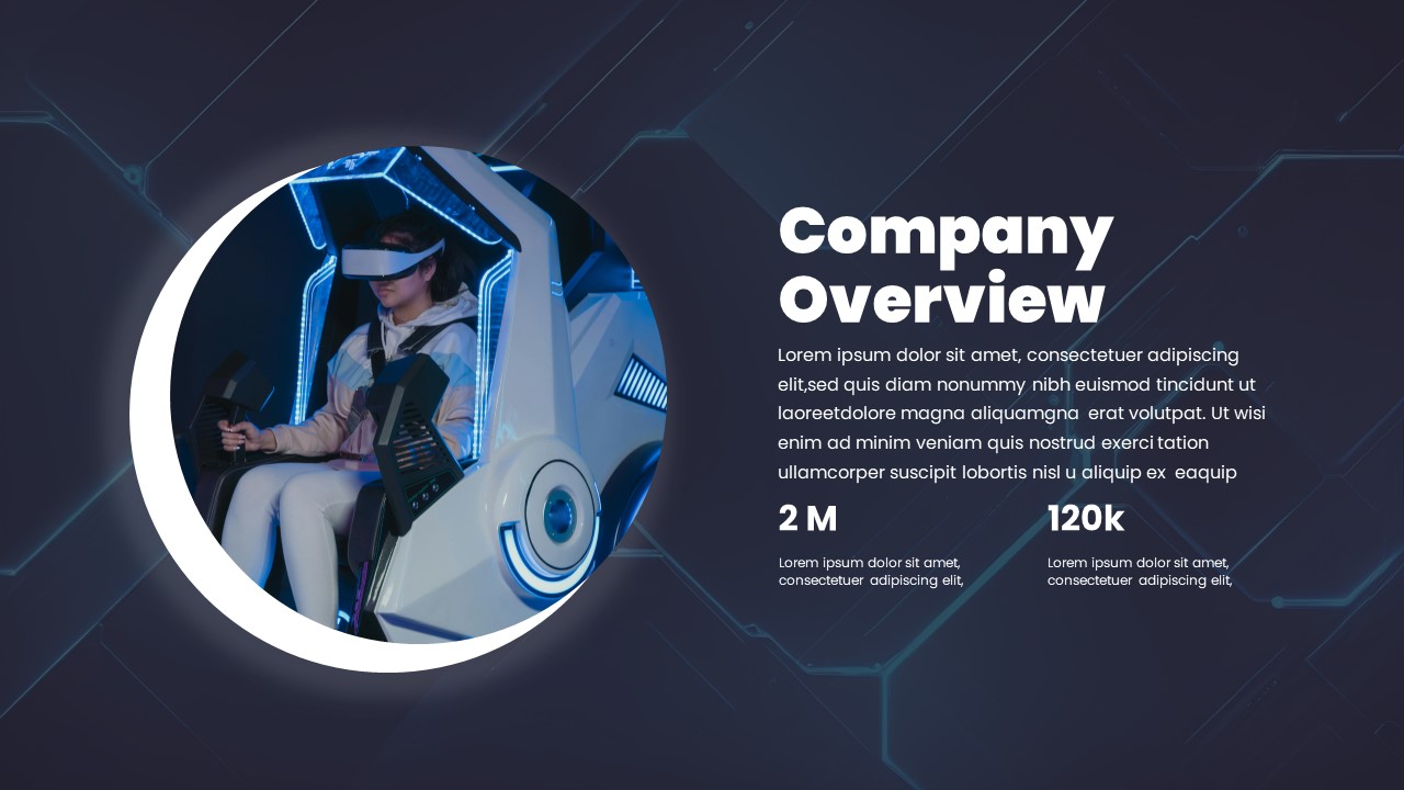 AI Tech Agency PowerPoint Template company overview slide