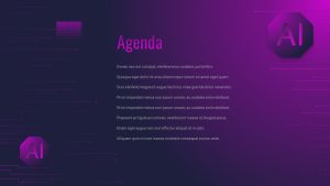 Artificial Intelligence PowerPoint Presentation Theme agenda slide