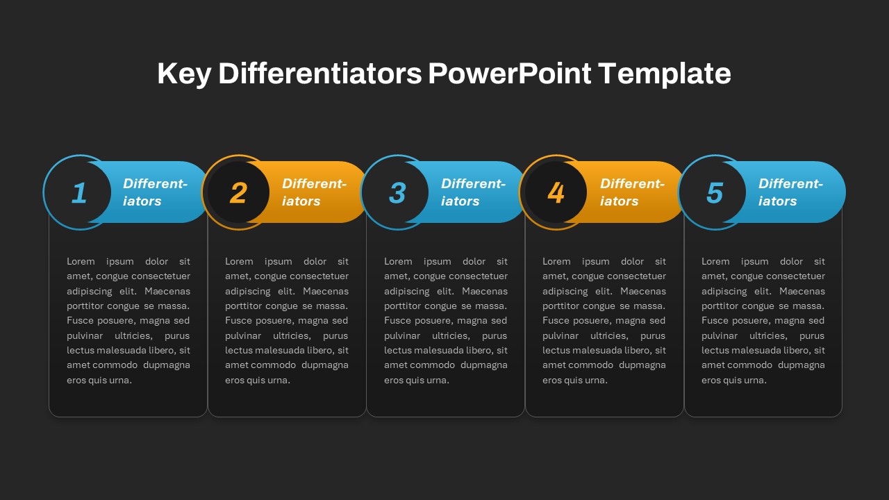 Key Differentiators PowerPoint Templates columns