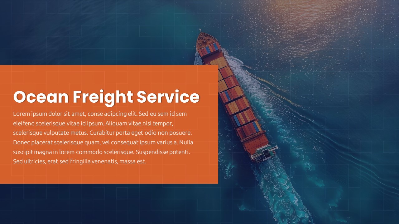 Logistics Deck PowerPoint Template Ocean Freight Service Slide