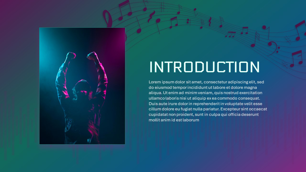 Music PowerPoint Presentation Theme introduction slide