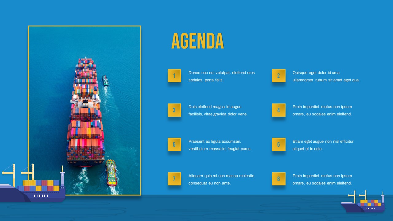 Waterways PowerPoint Theme agenda slide