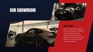 Car Dealership PowerPoint Presentation Template showroom slide