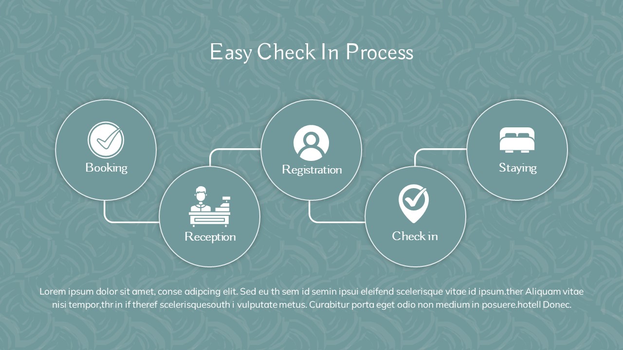 Free Hotel PowerPoint Template check in slide