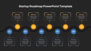 Startup Roadmap PPT Presentation Template Black Background