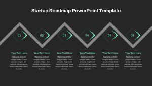 Startup Roadmap PPT Template Black Background