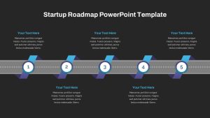 Startup Roadmap PowerPoint Presentation Template Black Background