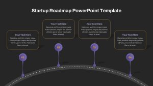 Startup Roadmap Template for PPT Black Background