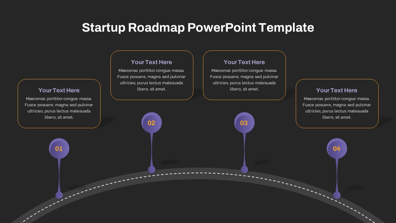 Startup Roadmap Template for PPT Black Background