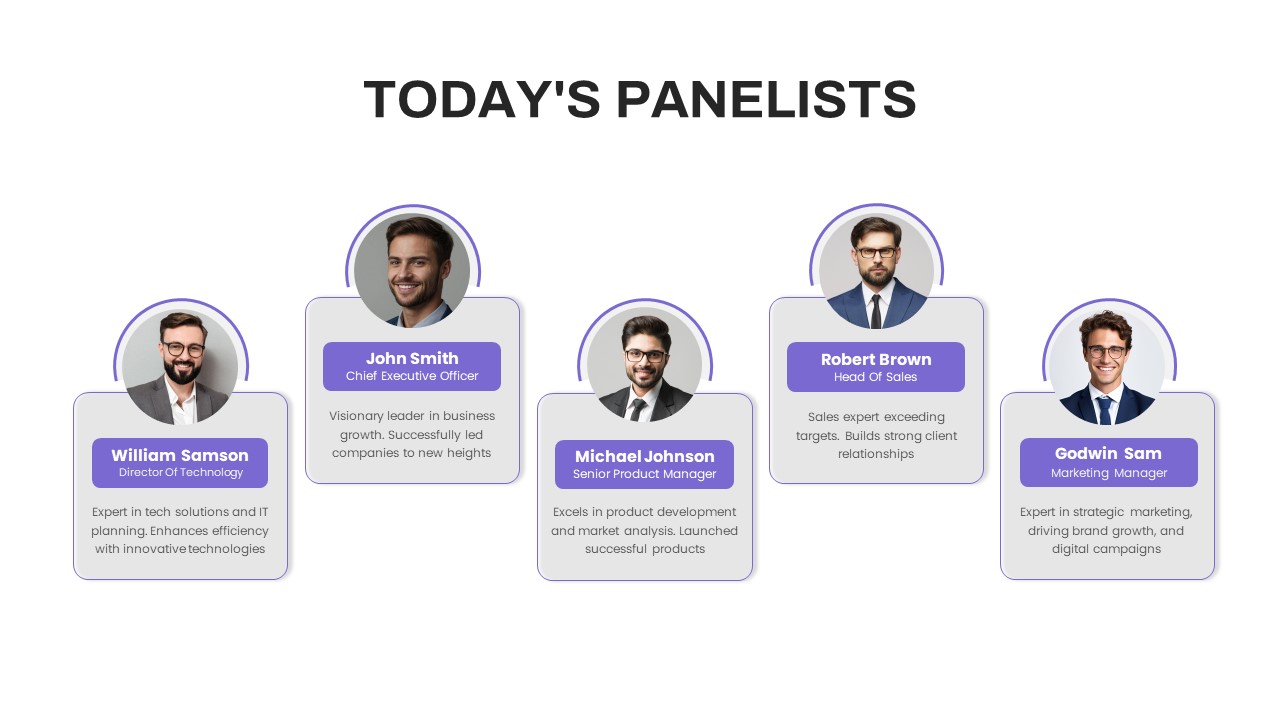 Today's Panelists PowerPoint Template