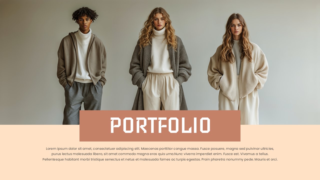 Clothing Line PowerPoint Template Portfolio Slide