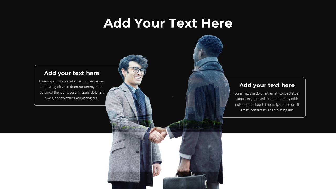 Double Exposure Business PowerPoint Template add text slide