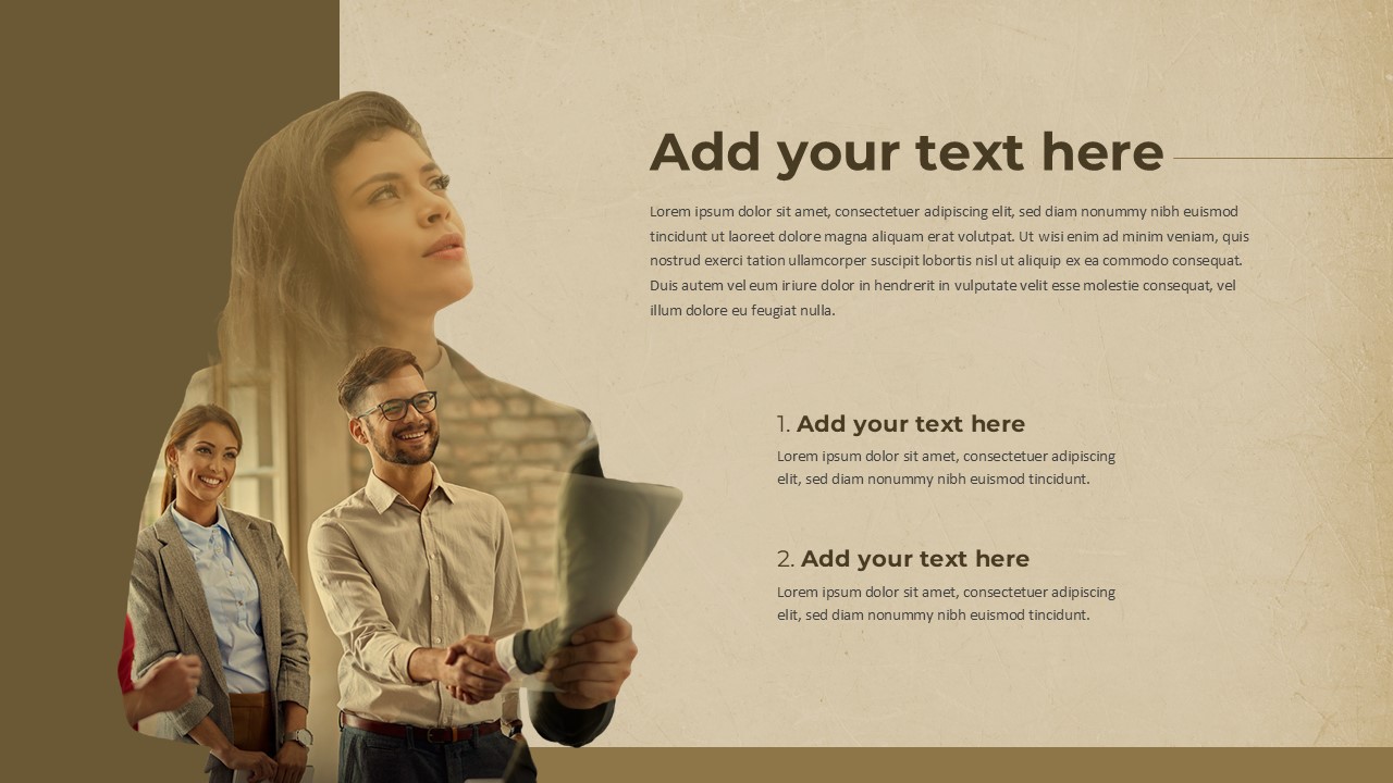 Double Exposure Business PowerPoint Template text add