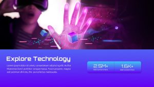 Futuristic PowerPoint Presentation Template Deck explore slides