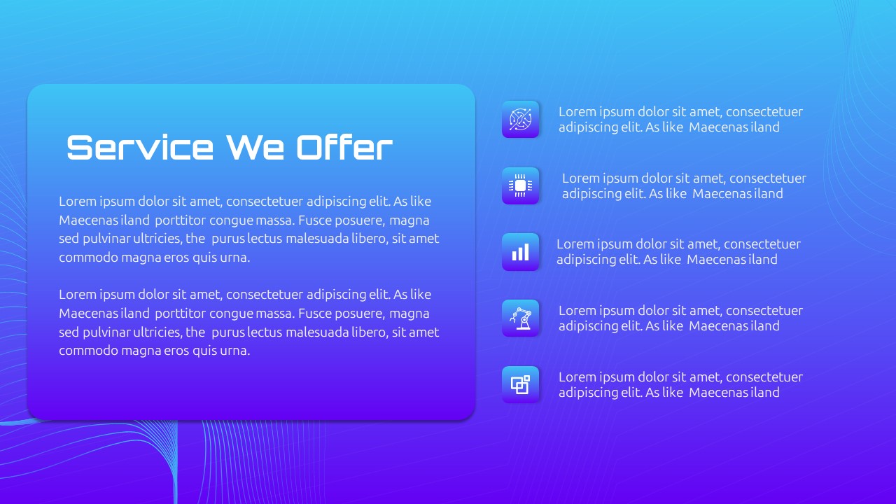 Futuristic PowerPoint Presentation Template Deck service slide