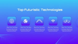 Futuristic PowerPoint Presentation Template Deck technology slide