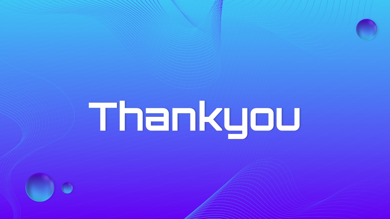 Futuristic PowerPoint Presentation Template Deck thank you slide