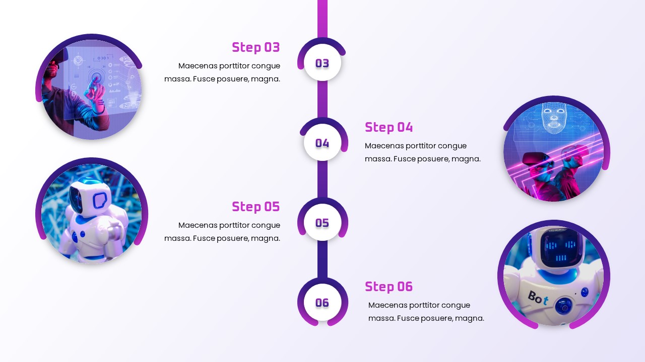 Robotics PowerPoint Template Free timelines slide