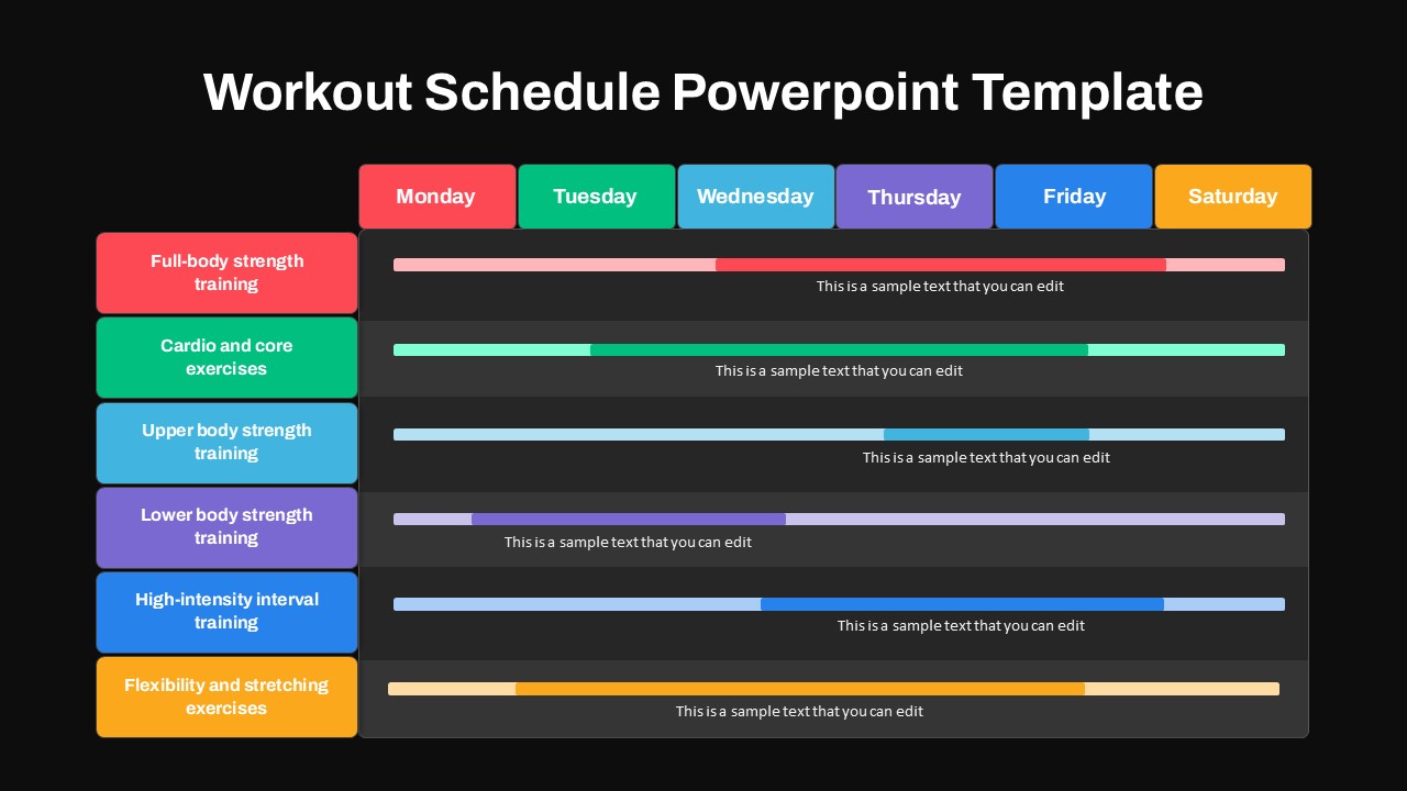 Weekly Workout Schedule Training Plan Presentation Slide