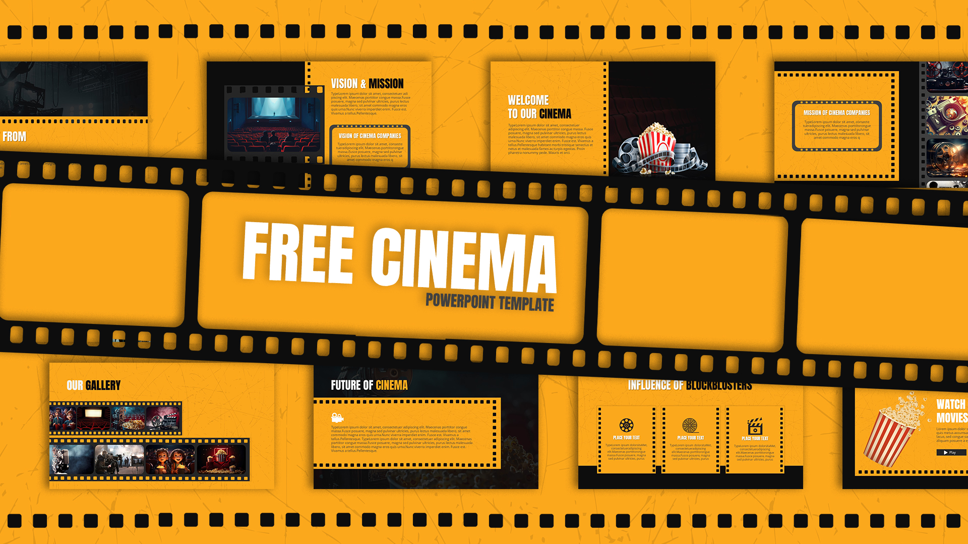 Free Cinema PowerPoint Template Featured Image