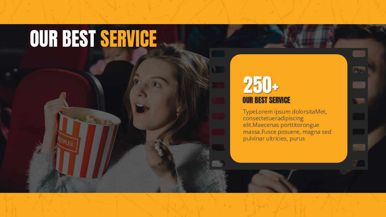 Free Cinema PowerPoint Template Service Slide