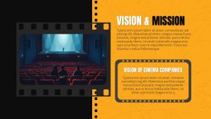 Free Cinema PowerPoint Template Vision Mission Slide