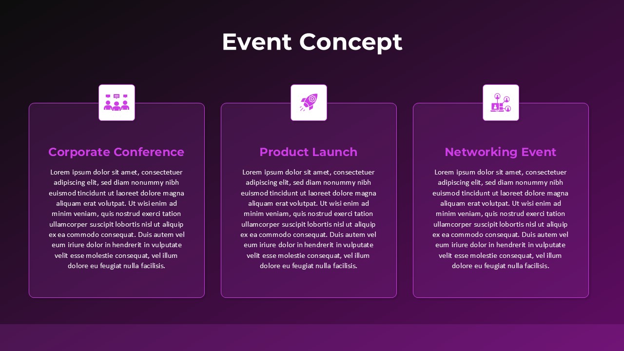 Free Event Management Presentation Template concept