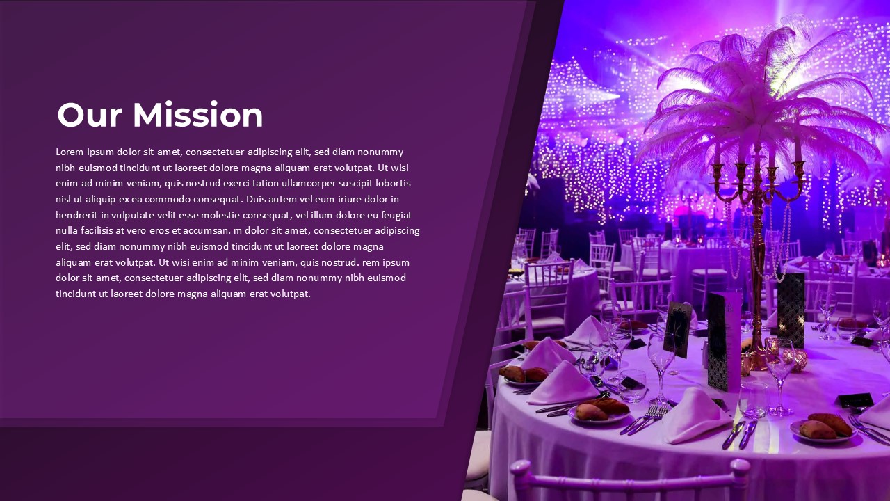 Free Event Management Presentation Template mission