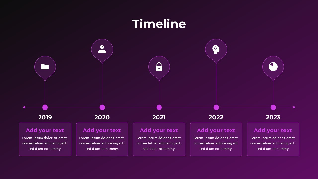 Free Event Management Presentation Template timeline