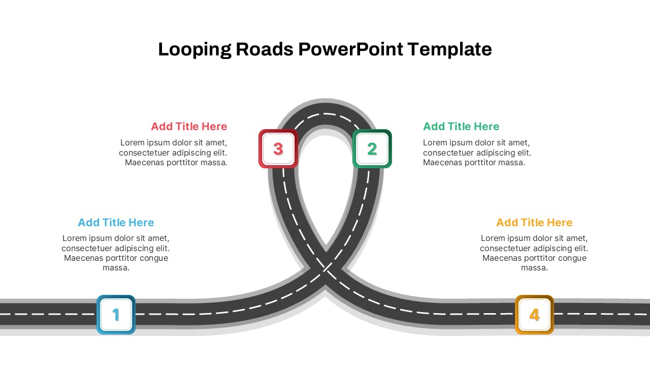 Looping Road PowerPoint Presentation Templates