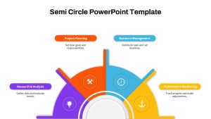 Semi Circle PowerPoint Template 4 Steps