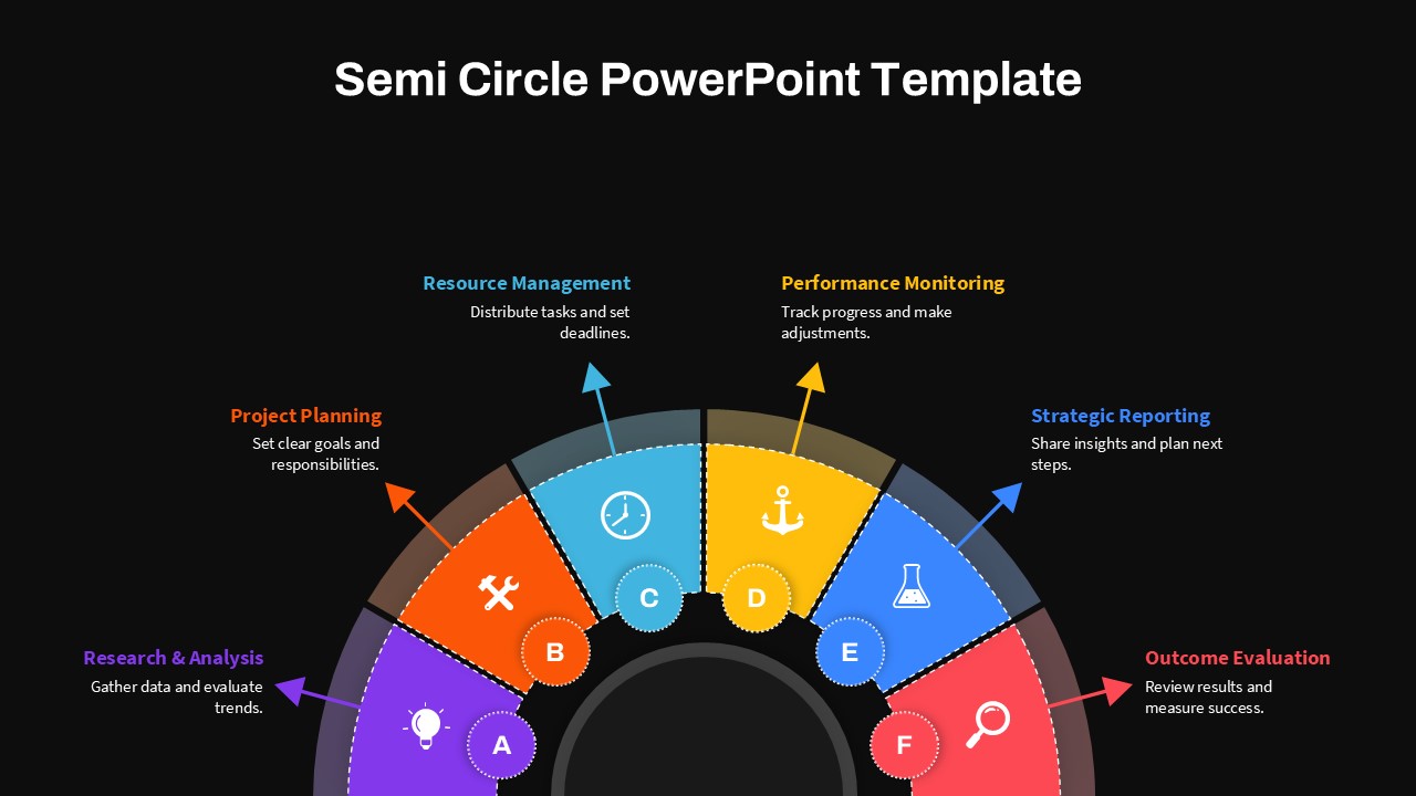 Semi Circle Presentation Slide With Black Background